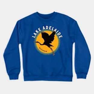 Lake Adelaide in Wisconsin Heron Sunrise Crewneck Sweatshirt